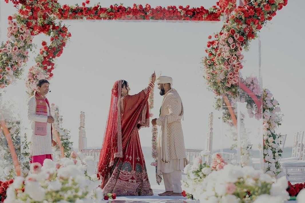 Bespoke White baby’s breath & Pink Rose garland