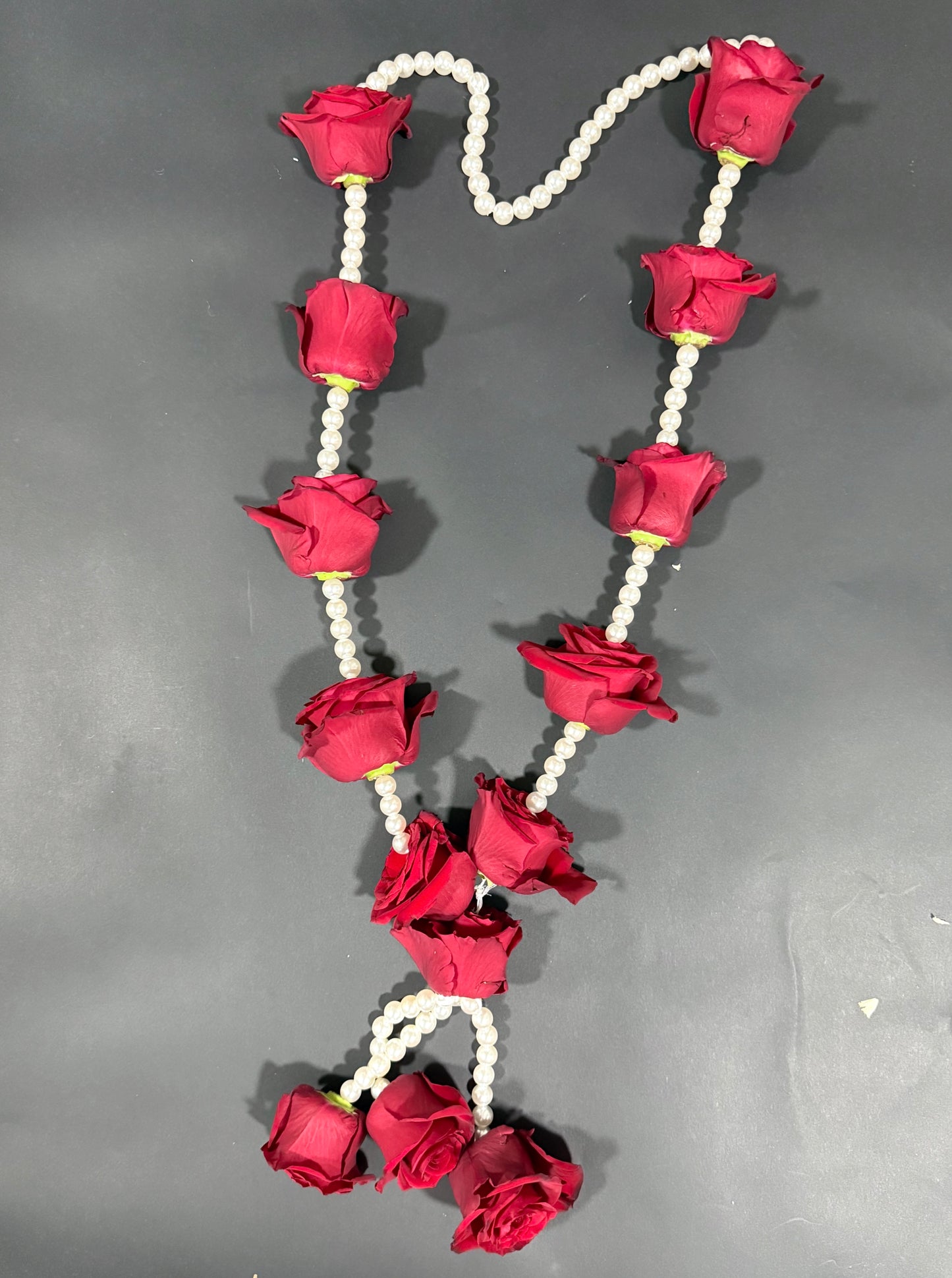 Red Rose & Pearl Wedding Garland
