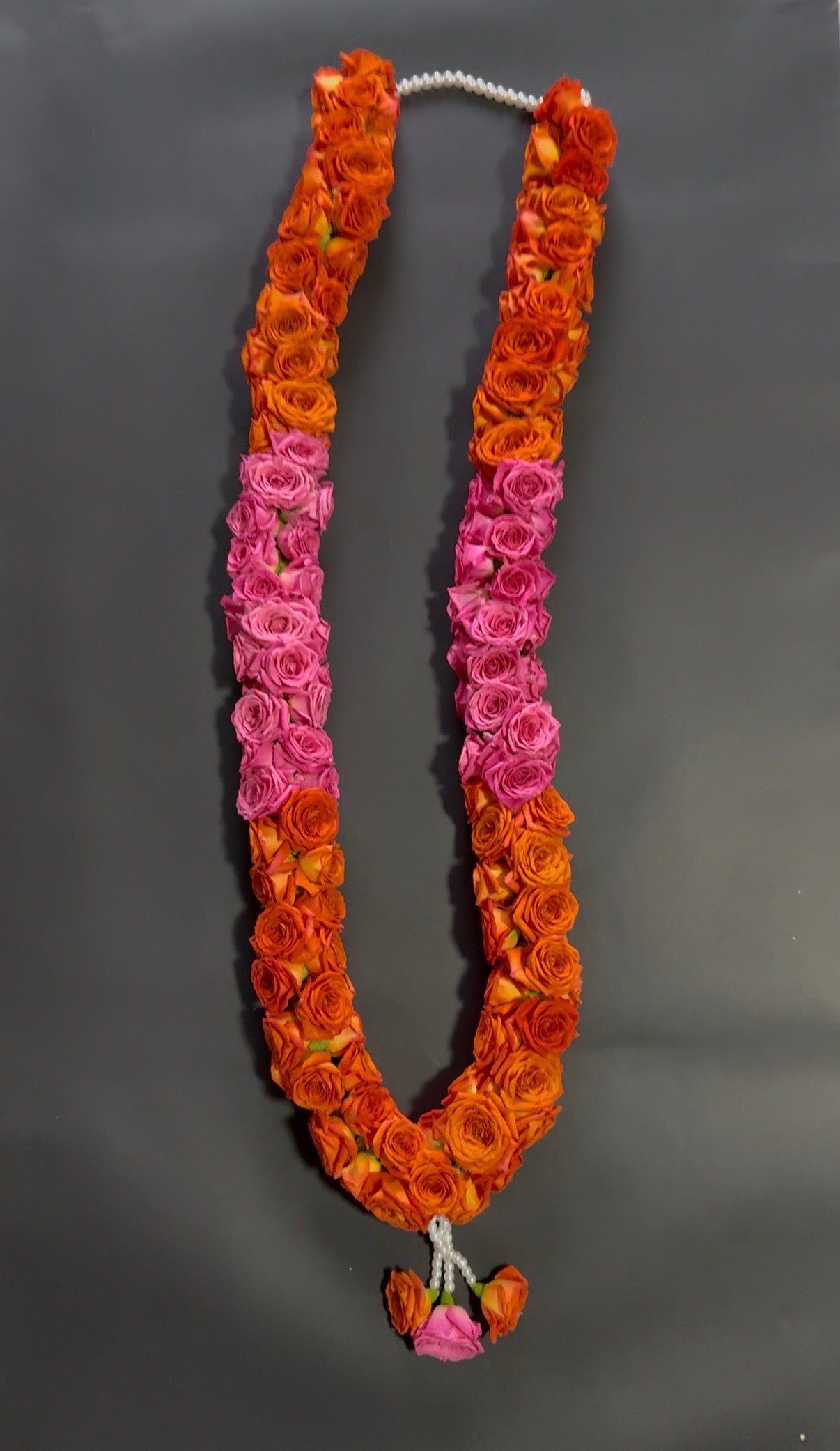 Bespoke Spray Orange & Pink Rose garland