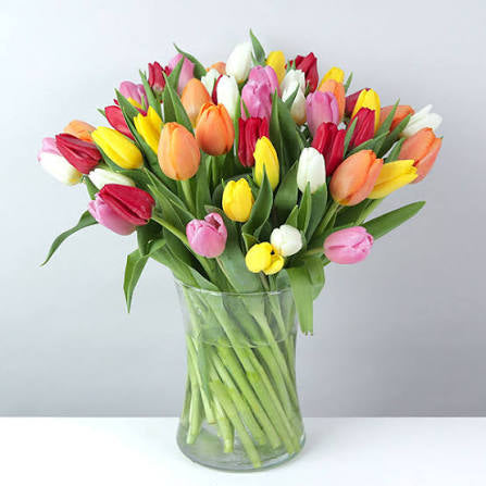 Market fresh mixed tulip bouquets
