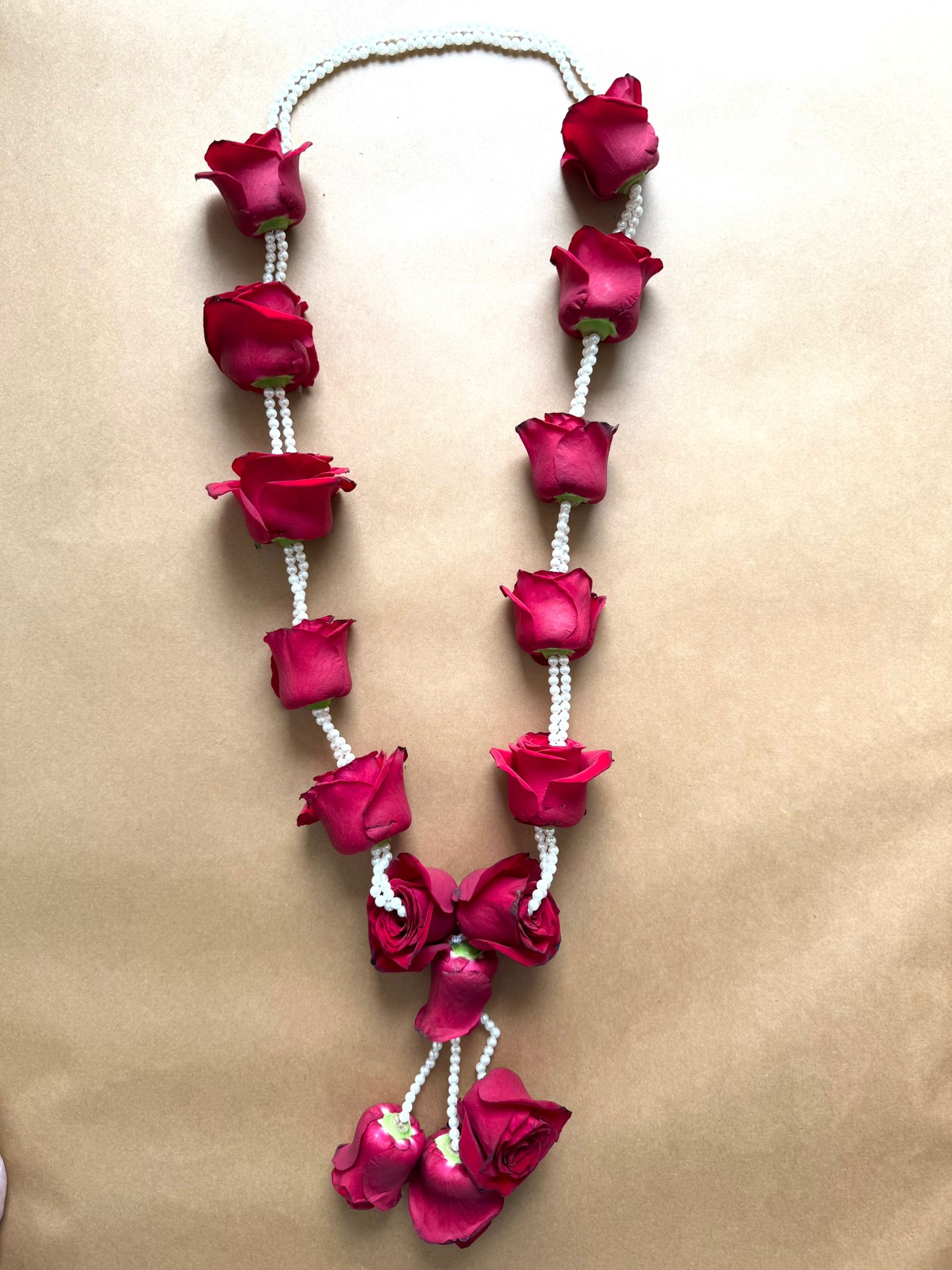 Hand-Tied Wedding Garland/Jaimala: Premium Red Roses garland