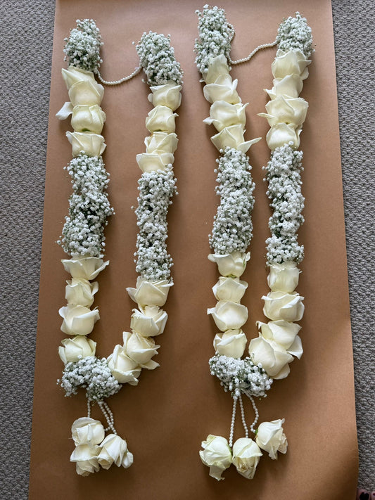 Luxury White roses & Gypsophila wedding garland